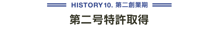 HISTORY10 第二創業期 第二号特許取得